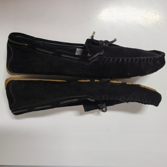 UGG Australia #1650 DAKOTA Black Suede Mocassin Driving Loafer Shoes Sz 11 - Picture 9 of 11